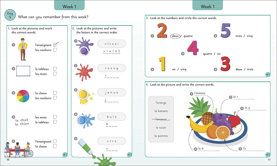 French for Everyone Junior 5 Words a Day: Learn and Practise 1,000 French Words By DK - Ages 6-9 - Flexibound