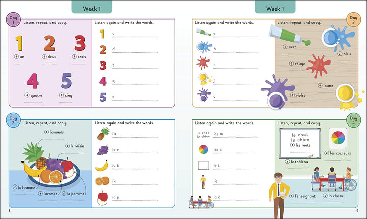 French for Everyone Junior 5 Words a Day: Learn and Practise 1,000 French Words By DK - Ages 6-9 - Flexibound