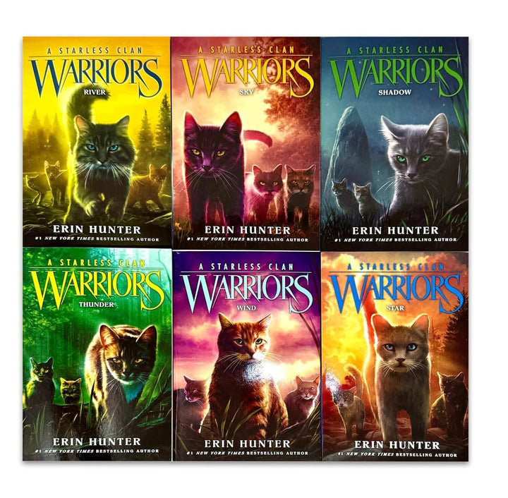 Warriors Cats: A Starless Clan Series by Erin Hunter 6 Books Collection Set - Ages 8-12 - Paperback