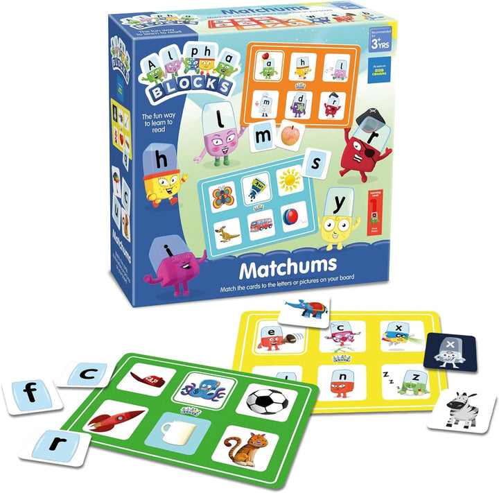 Alphablocks Matchums: Match The Cards To The Letters Or Pictures On Your Board By Trends UK - Ages 3+ - Educational Toys