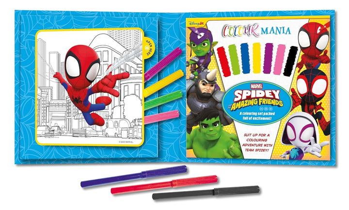 Marvel Spidey and his Amazing Friends with 7 felt-tip pens and over 30 images! - Ages 4-6 - Paperback