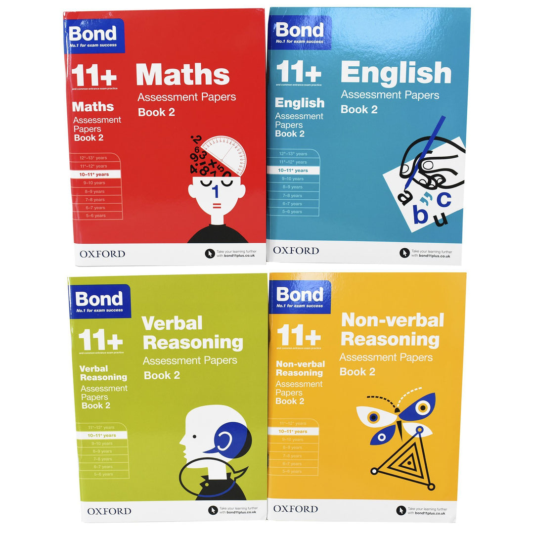 Bond 11+ Assessment Papers Book 2, English, Maths, Verbal for Age 10-11+ years - Ages 9-14 - Paperback - Oxford 9-14 Oxford