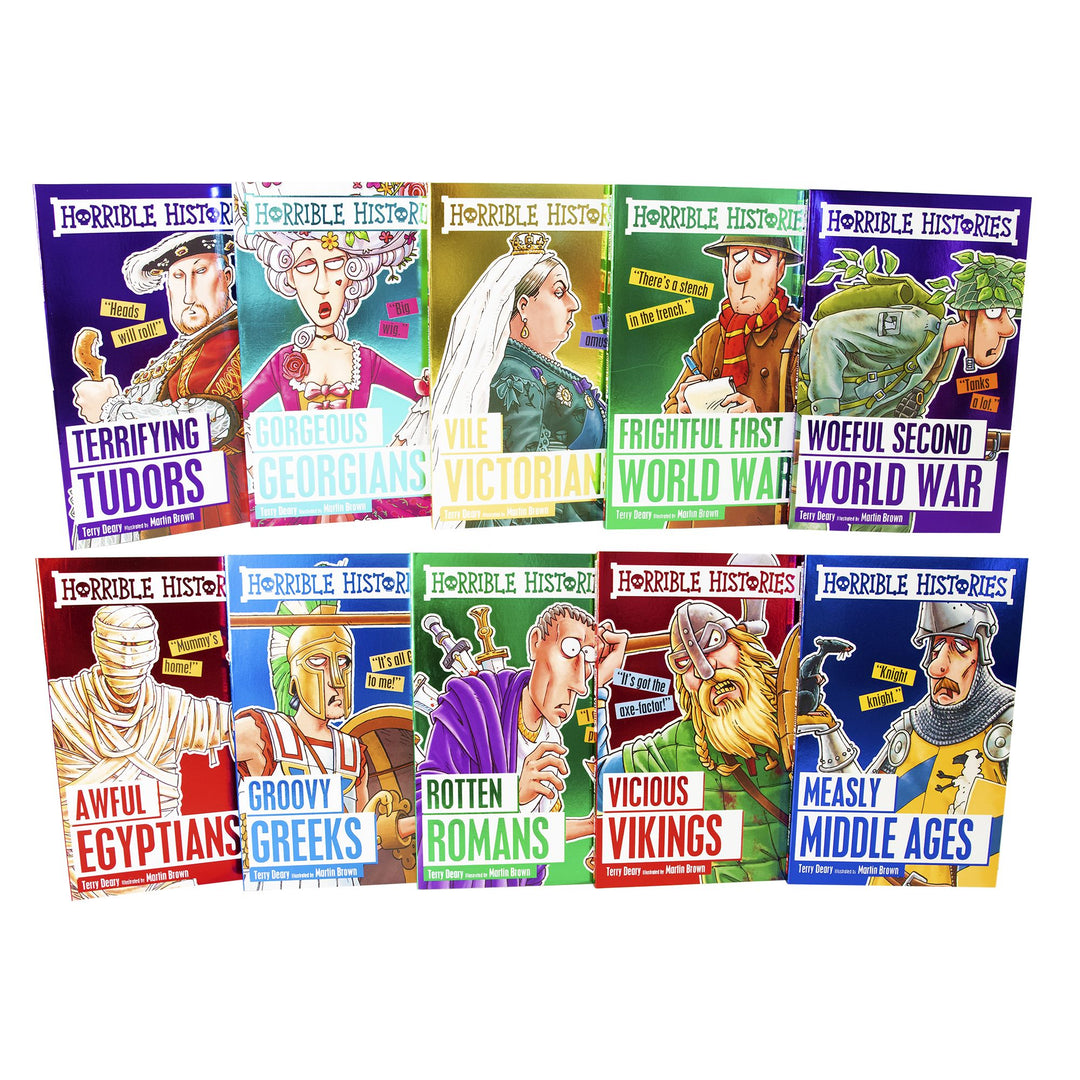 Horrible Histories Collection 10 Beastly Books - History - Paperback - Terry Deary 9-14 Scholastic