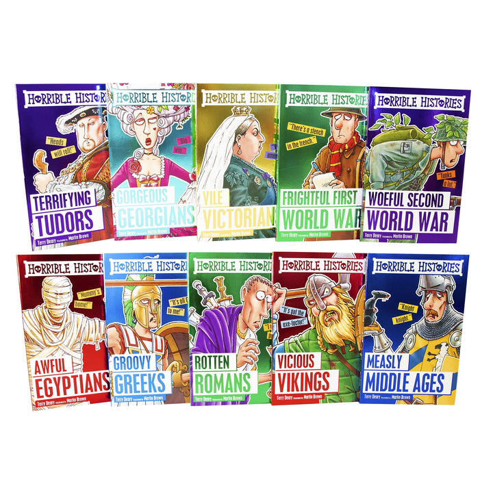 Horrible Histories Collection 10 Beastly Books - History - Paperback - Terry Deary 9-14 Scholastic