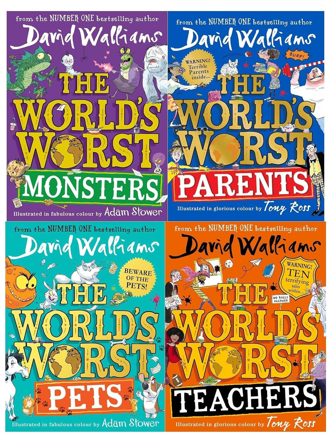 The World's Worst Series by David Walliams 4 Books Collection Set - Ages 8+ - Paperback