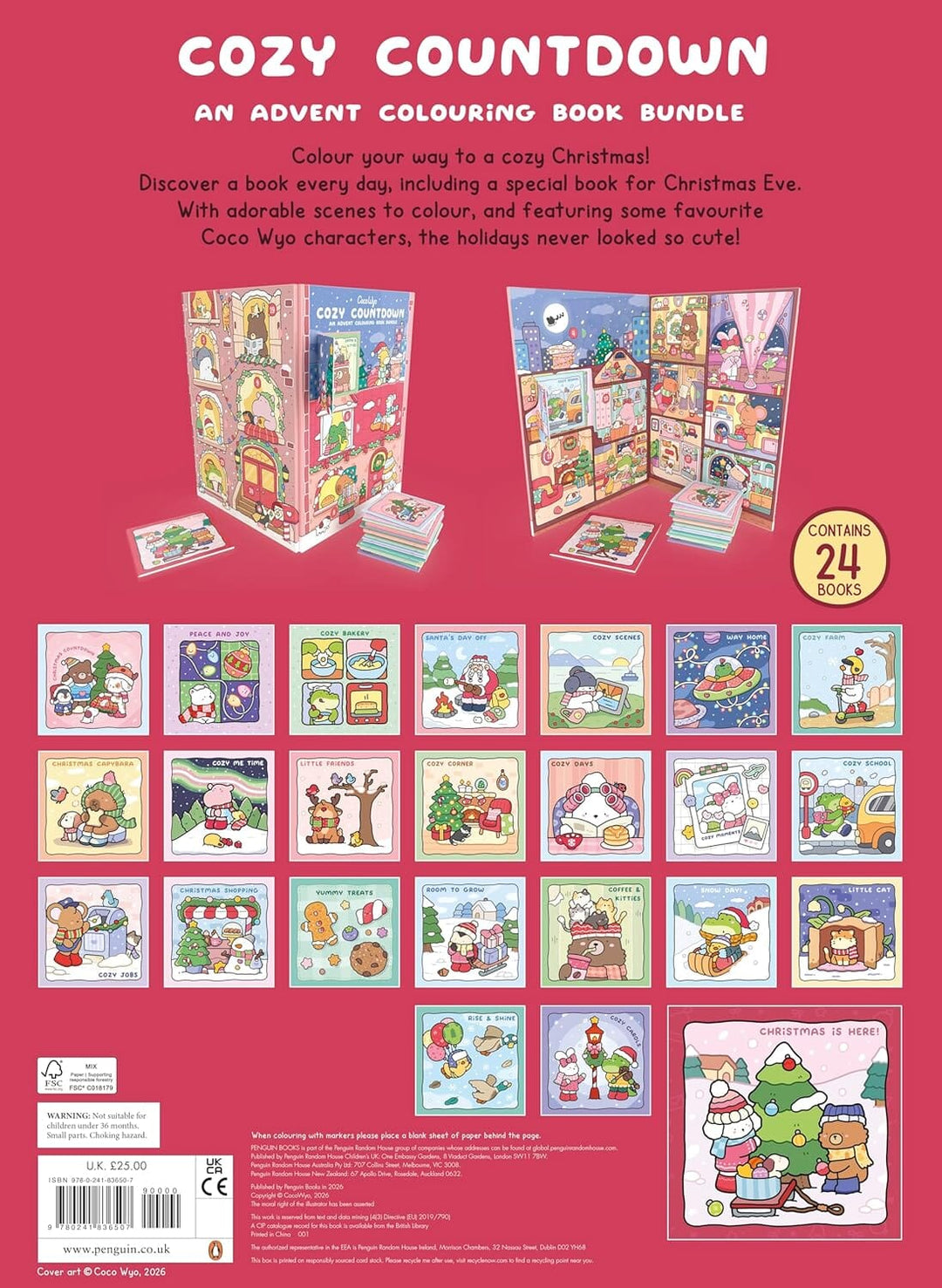 Coco Wyo: Cozy Countdown - An Advent Colouring Book Bundle (Contains 24 Books) - Ages 7+ - Paperback