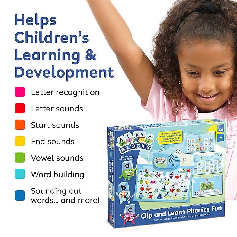 Alphablocks Clip & Learn Phonics Fun (10 Phonics Games) By Trends UK - Ages 3+ - Education Toys