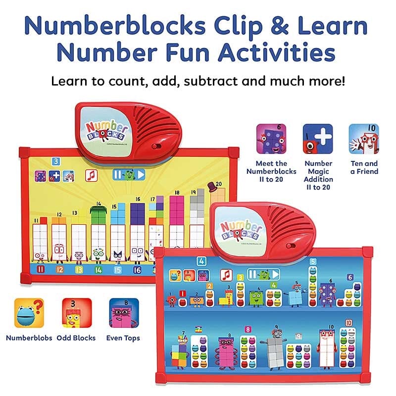 Numberblocks Clip & Learn Number Fun (12 Games) By Trends UK - Ages 3+ - Educational Toys