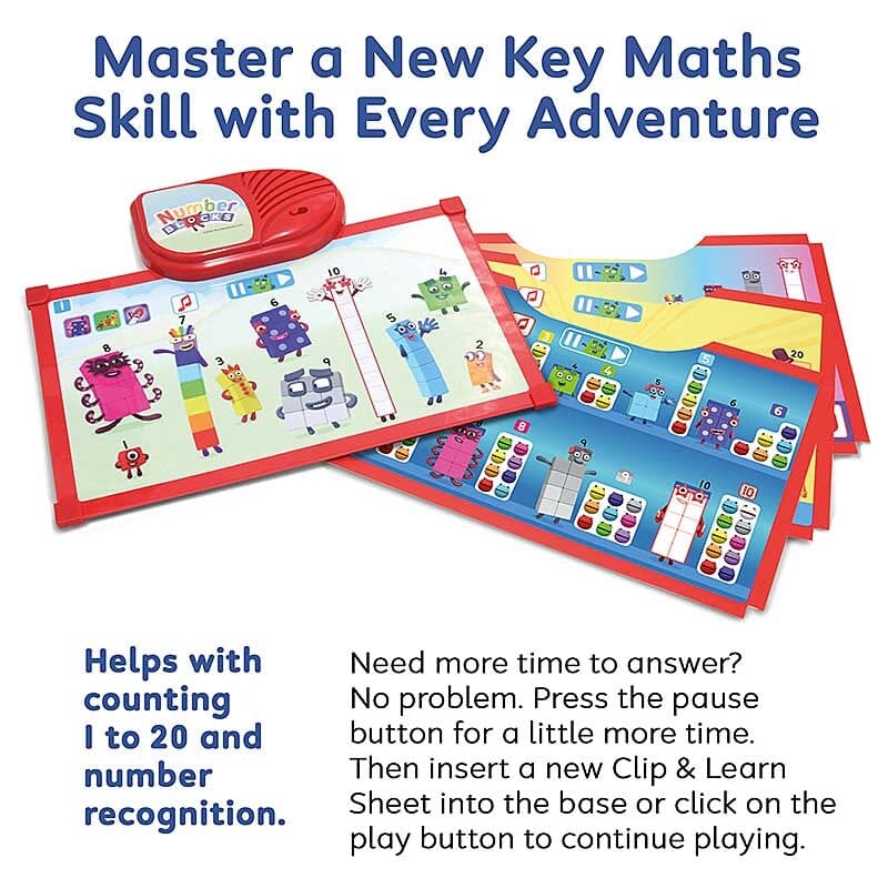 Numberblocks Clip & Learn Number Fun (12 Games) By Trends UK - Ages 3+ - Educational Toys