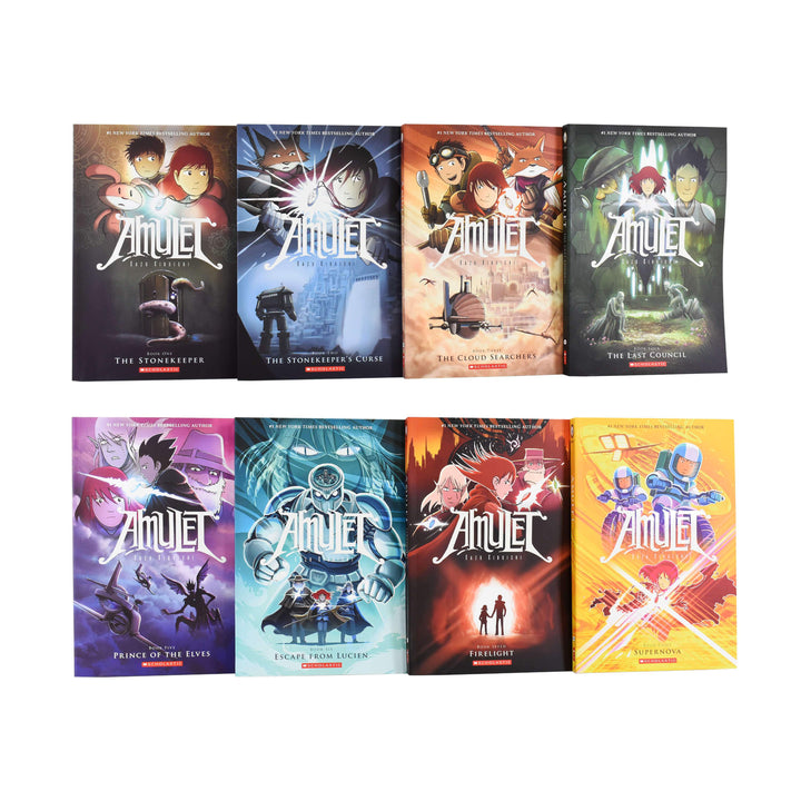 Amulet 8 Books Graphic Novel Box Set Illustrated by Kazu Kibuishi - Paperback - Age 9-14 9-14 Scholastic