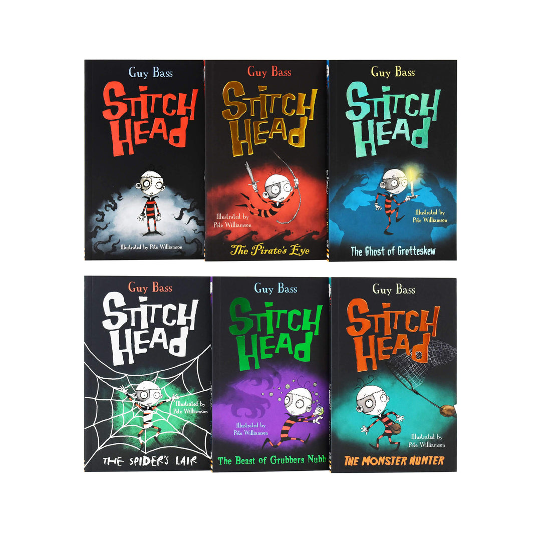 Stitch Head 6 Book Collection by Guy Bass - Ages 9-14 - Paperback 9-14 Stripes (Little Tiger Press)