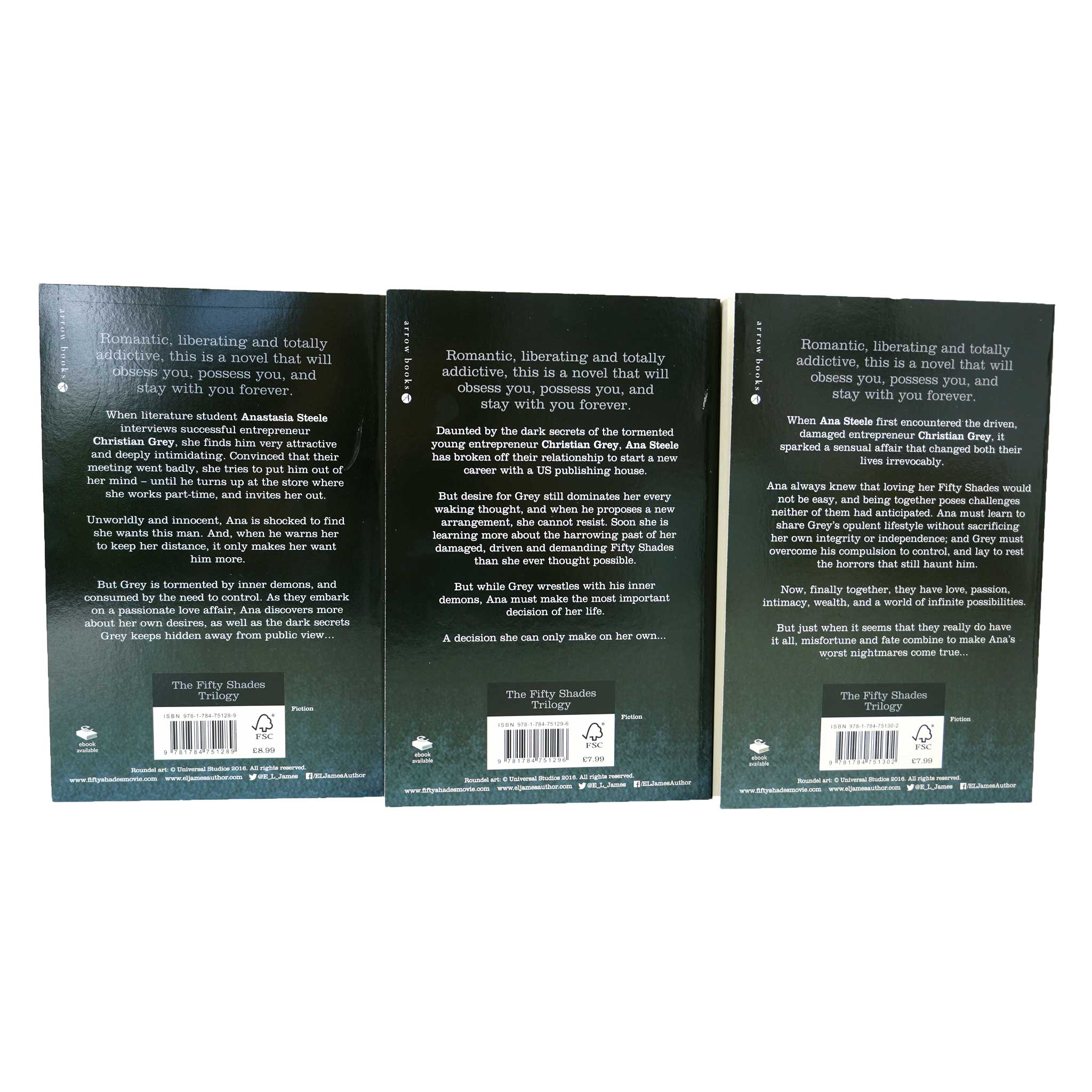 The Fifty Shades Trilogy By E L James 3 Books Collection Set
