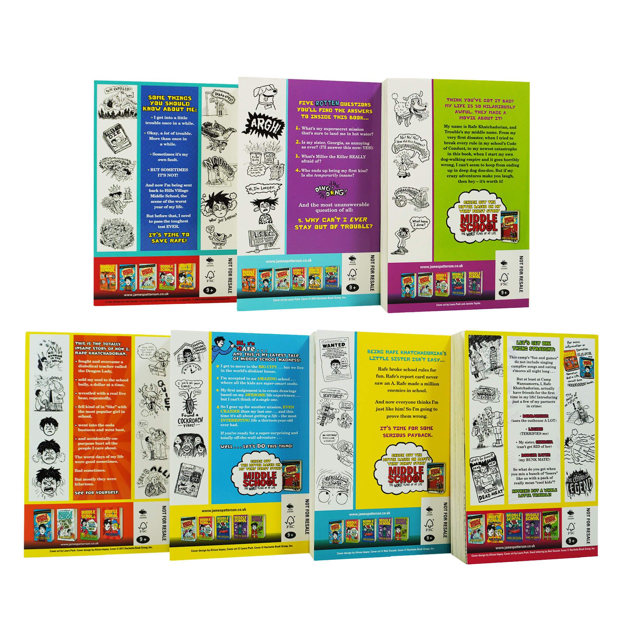 Middle school 7冊　James Patterson Middle School 7 Books Collection Set by James Patterson