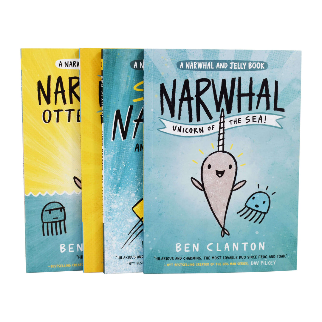 Narwhal and Jelly 4 Book Set Collection by Ben Clanton - Ages 5-7 - Paperback 5-7 Egmont