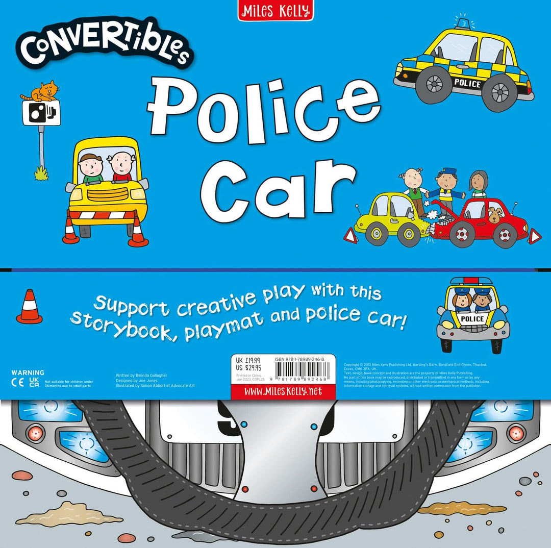 Convertible Police Car By Belinda Gallagher – Great Value Sit In Police Car, Interactive Playmat & Fun Storybook - Ages 2+ - Board Book