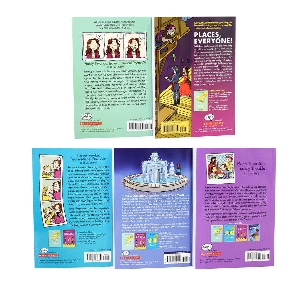 Raina Telgemeier 5 Books Collection Graphic Novels Box Set - Ages 9+ - Paperback