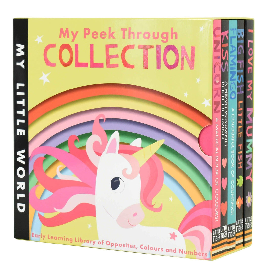 My Little World 5 Board Books (Big Fish,Flamingo,Love Mummy,Kiss,Unicorn) by Little Tiger - Ages 0-5 - Board Book B2D DEALS Little Tiger Press Group