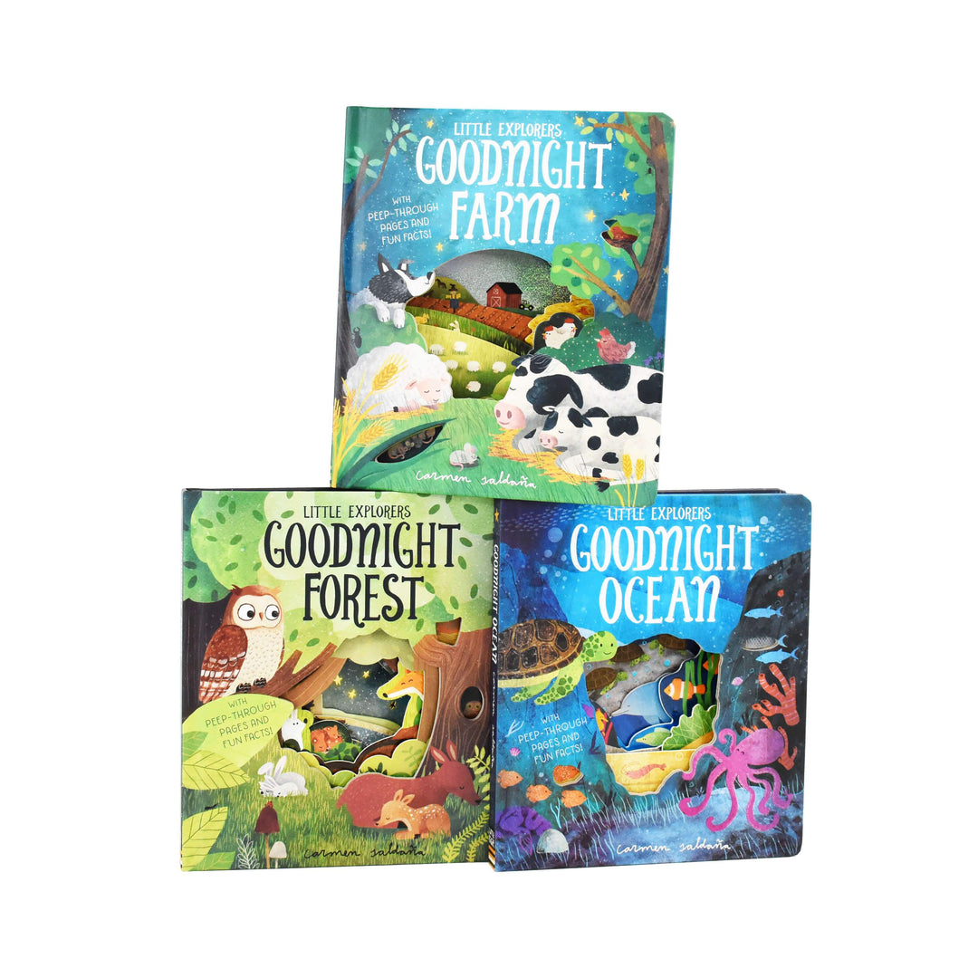 Little Explorers Goodnight World 3 Books Box Carmen Saldana - Ages 0-5 - Boardbooks 0-5 Little Tiger