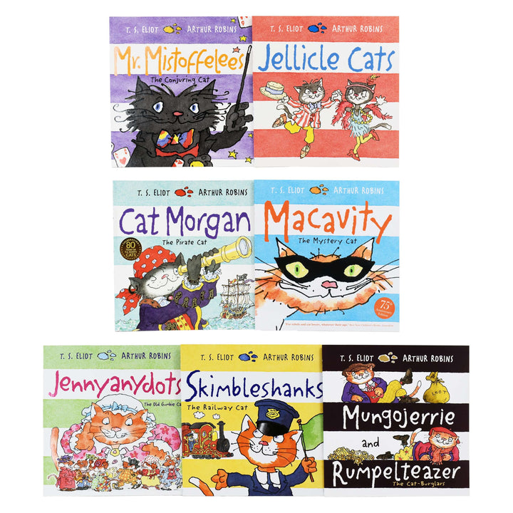 Old Possum's Cats by T. S. Eliot & Arthur Robins 7 Books Set - Ages 0-5 - Paperback