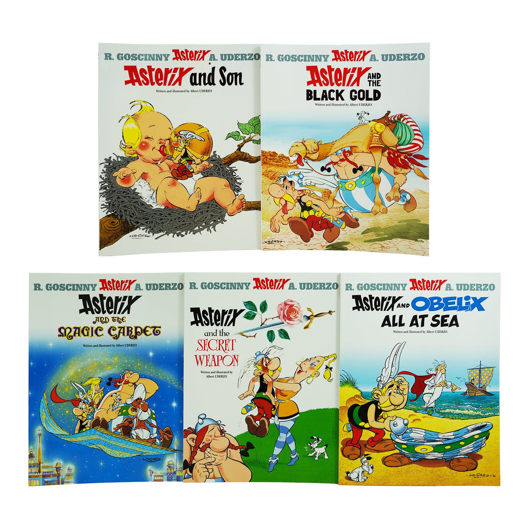 Asterix Series 6 (Book 26-30) by Goscinny & Uderzo: 5 Books Collection Set - Ages 6-11 - Paperback
