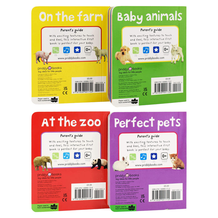 Touch and Feel 4 Books by Priddy Books - Ages 0-5 - Board Book 0-5 Priddy Books