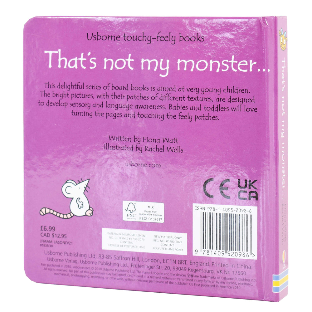 Usborne Thats Not My Monster by Fiona Watt - Ages 0-5 - Boardbooks 0-5 Usborne