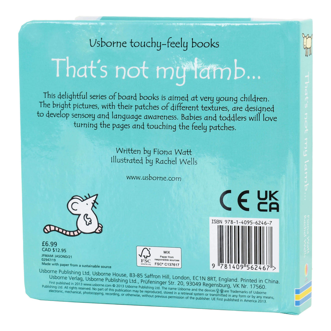 That's not my lamb... touchy-feely book By Fiona Watt, Rachel Wells - Ages 0-5 - Boardbook 0-5 Usborne Publishing Ltd