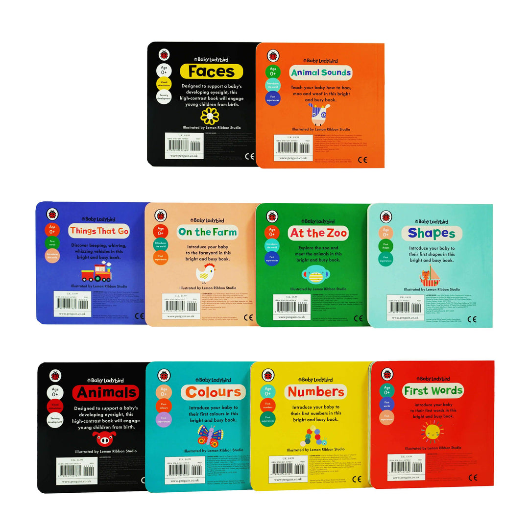 A Baby Ladybird Library Children's 10 Books Collection Set - Ages 0-5 - Board Book 0-5 Ladybird Books