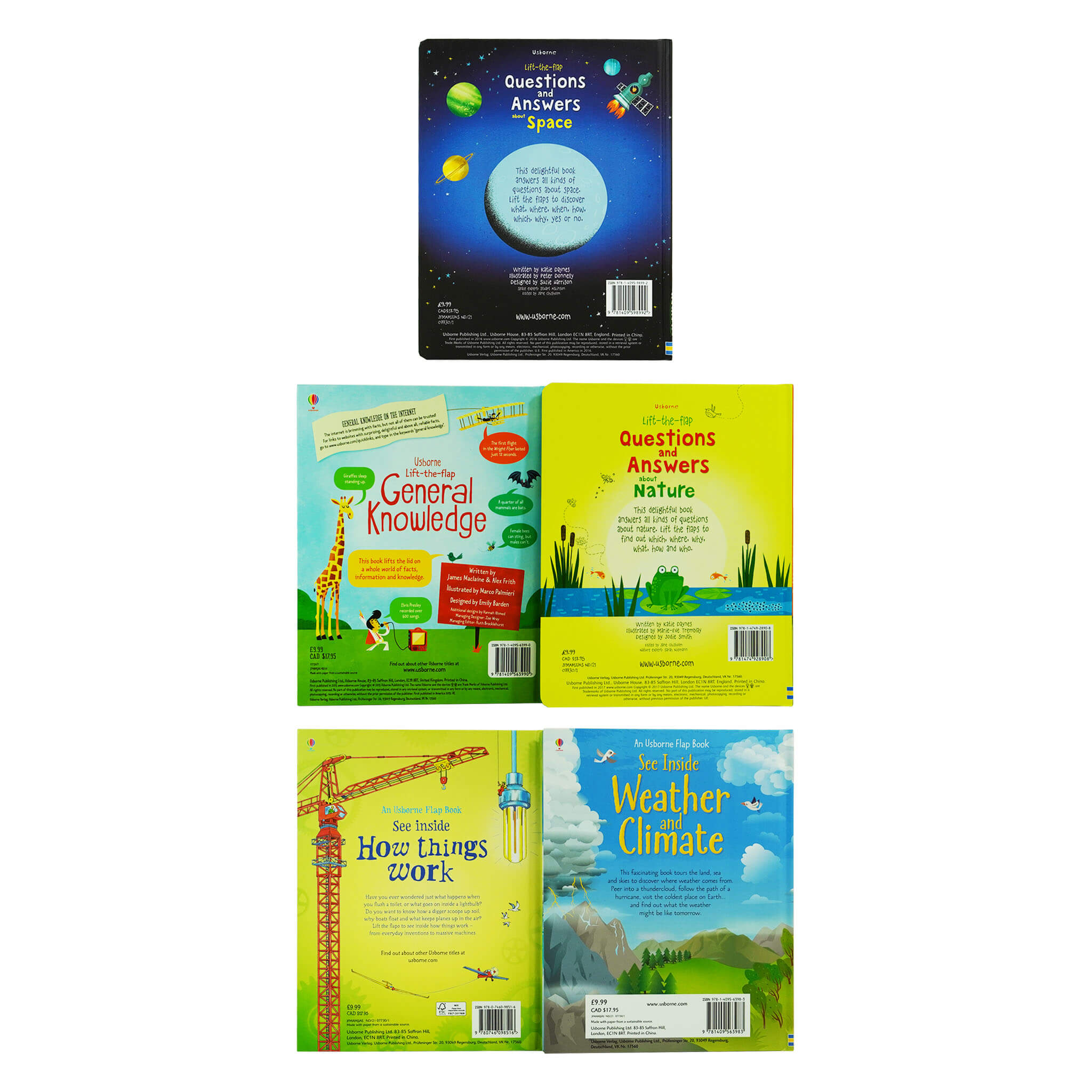 Usborne Lift-the-Flap Collection 5 Books Set - Ages 3+ - Board