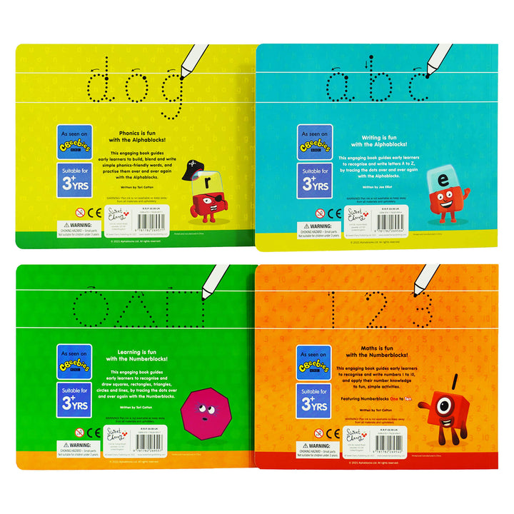 Numberblocks and Alphablocks - My First Numbers and Letters: a set of 4 wipe-clean books (pens included) - Ages 0-5 - Paperback 0-5 Sweet Cherry Publishing