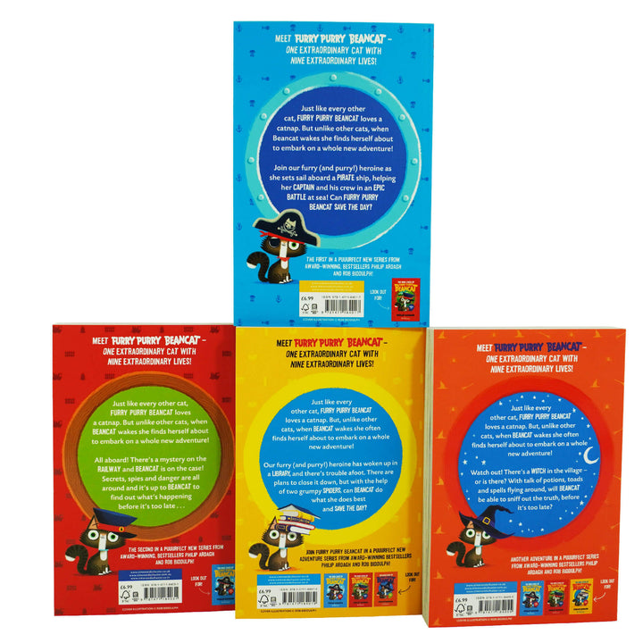 The Nine Lives of Furry Purry Beancat By Philip Ardagh 4 Books Set - Ages 7-9 - Paperback
