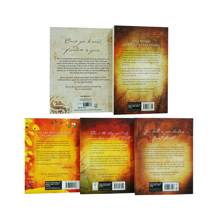 The Secret Series 5 Books Collection Set By Rhonda Byrne - Adult - Paperback/Hardback Non Fiction Simon & Schuster