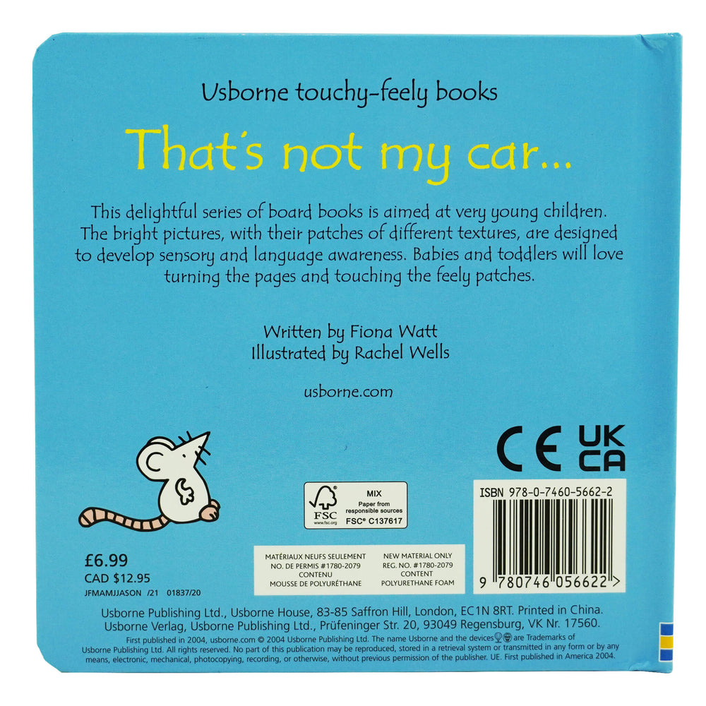 That's not my car... Book By Fiona Watt - Ages 2+ - Board Book 0-5 Usborne Publishing