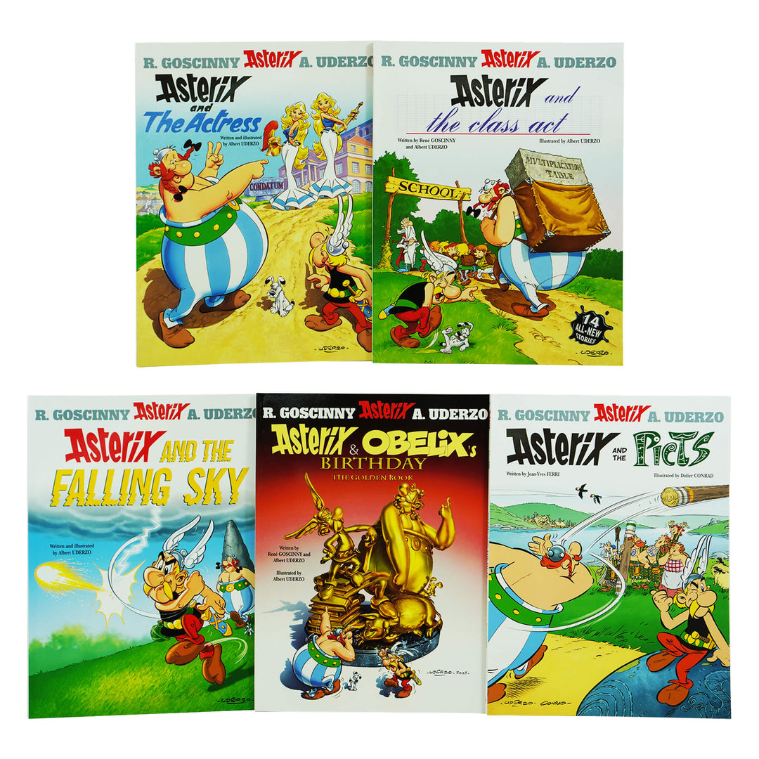 Asterix Series 7 (Book 31-35) by Goscinny & Uderzo: 5 Books Collection Set - Ages 6-11 - Paperback