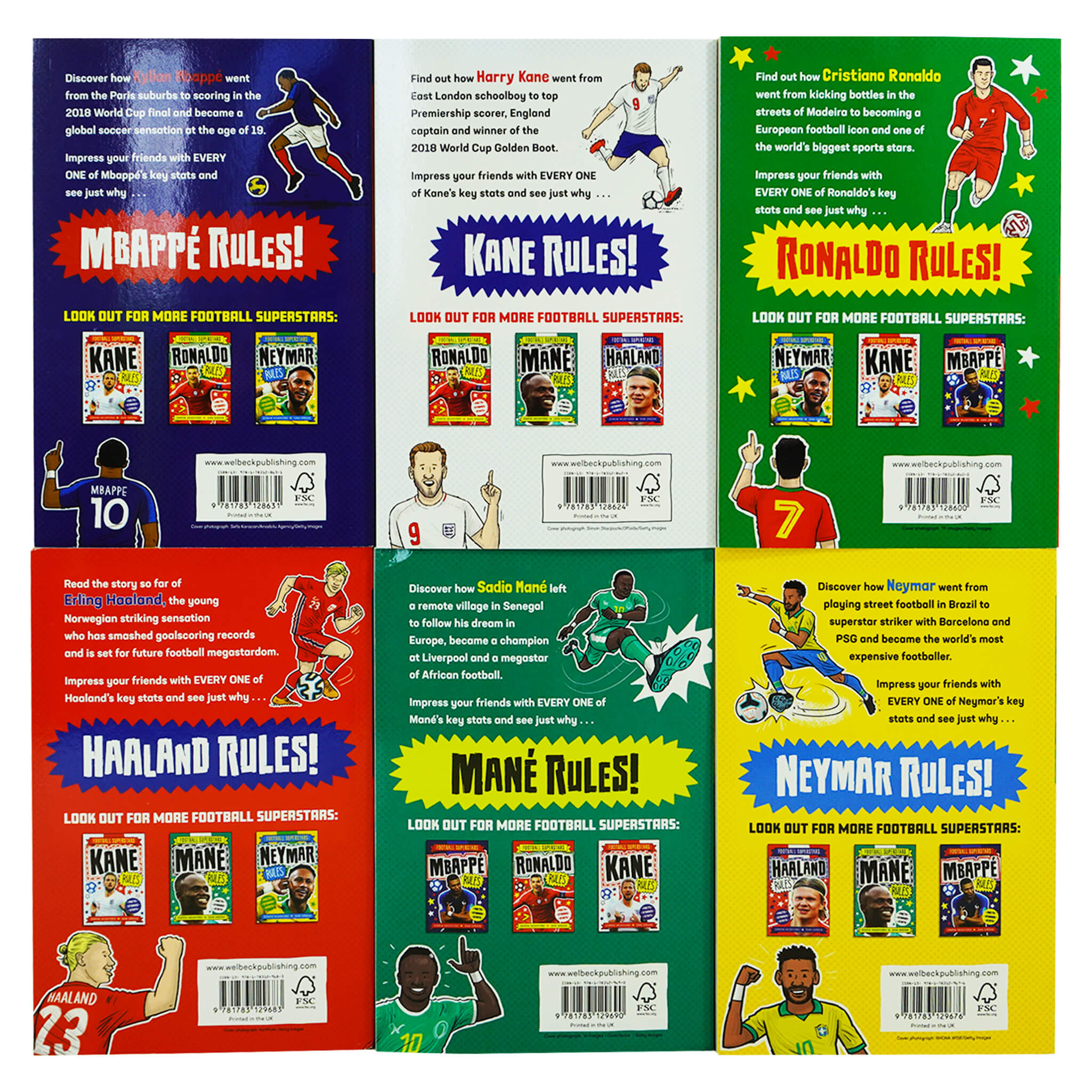 Football Superstars 6 Books Collection Set By Simon Mugford & Dan
