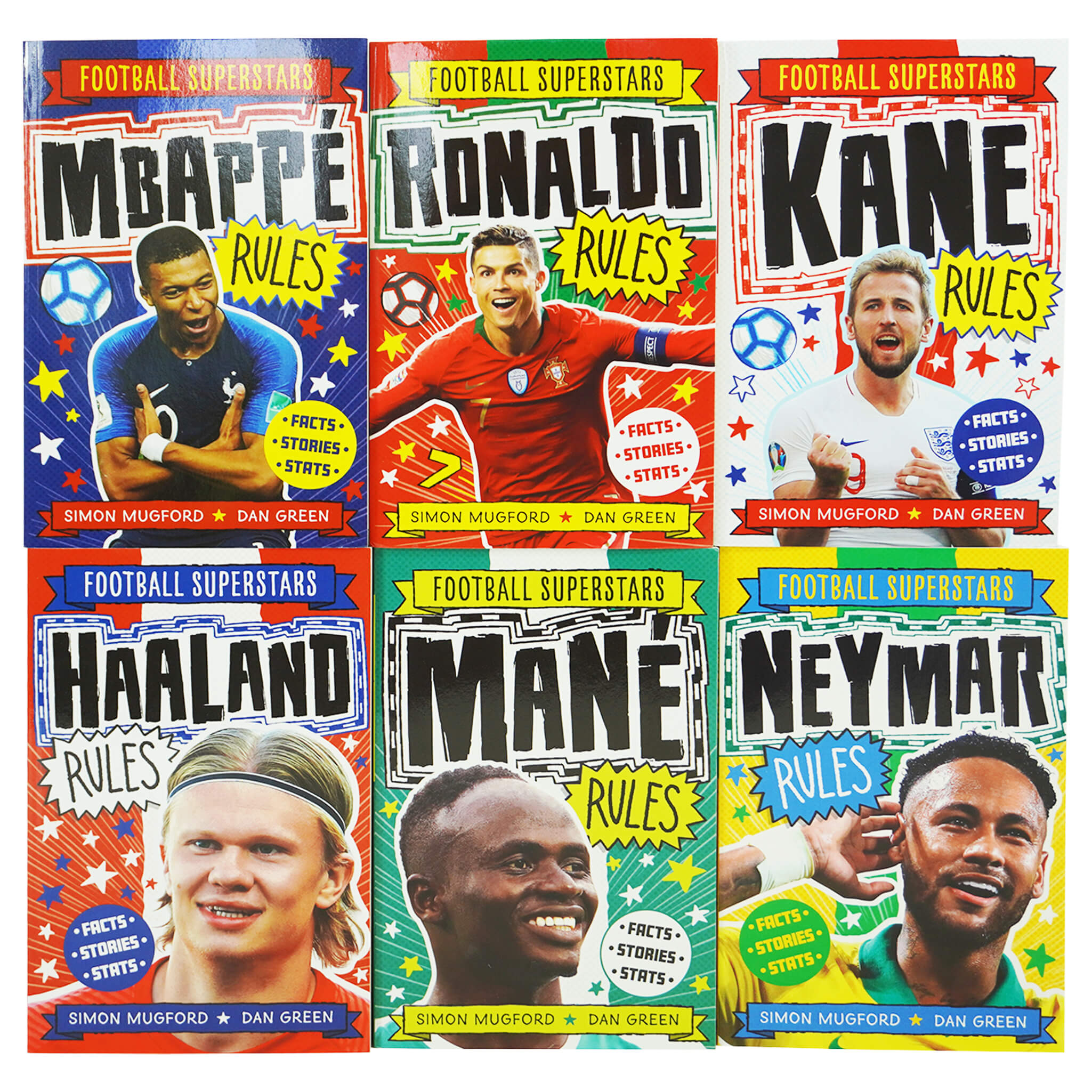 Football Superstars 6 Books Collection Set By Simon Mugford & Dan