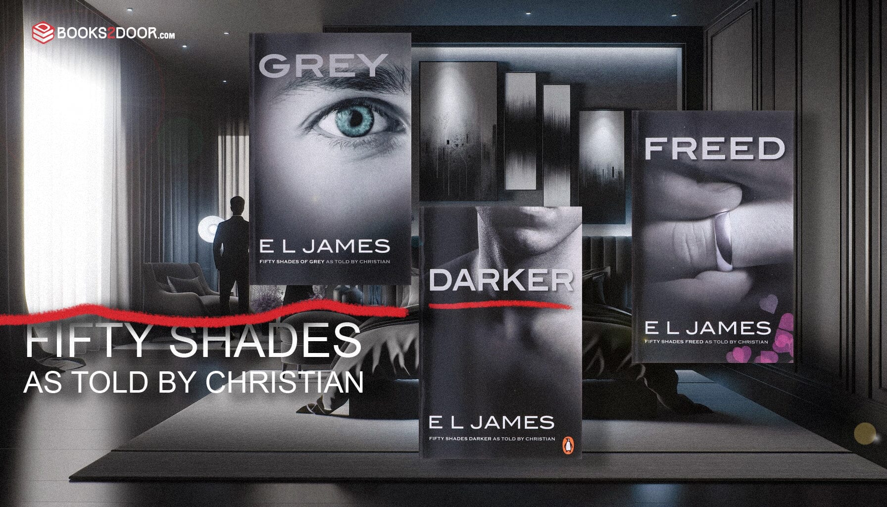 Fifty Shades as Told by Christian Trilogy by E L James 3 Books