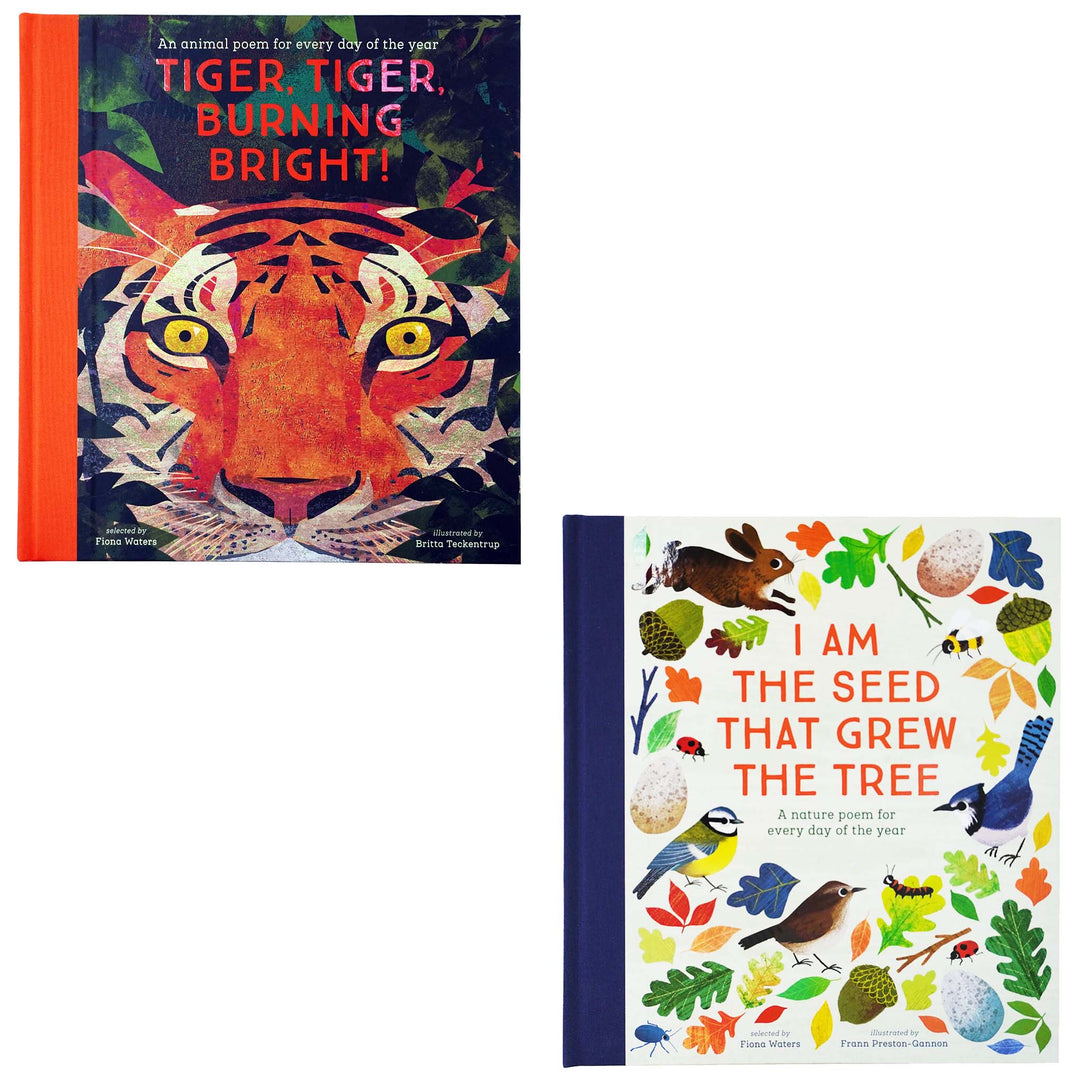 Fiona Waters Poetry Collections 2 Books Set (I Am the Seed That Grew the Tree & Tiger, Tiger, Burning Bright!) - Ages 4-11 - Hardback
