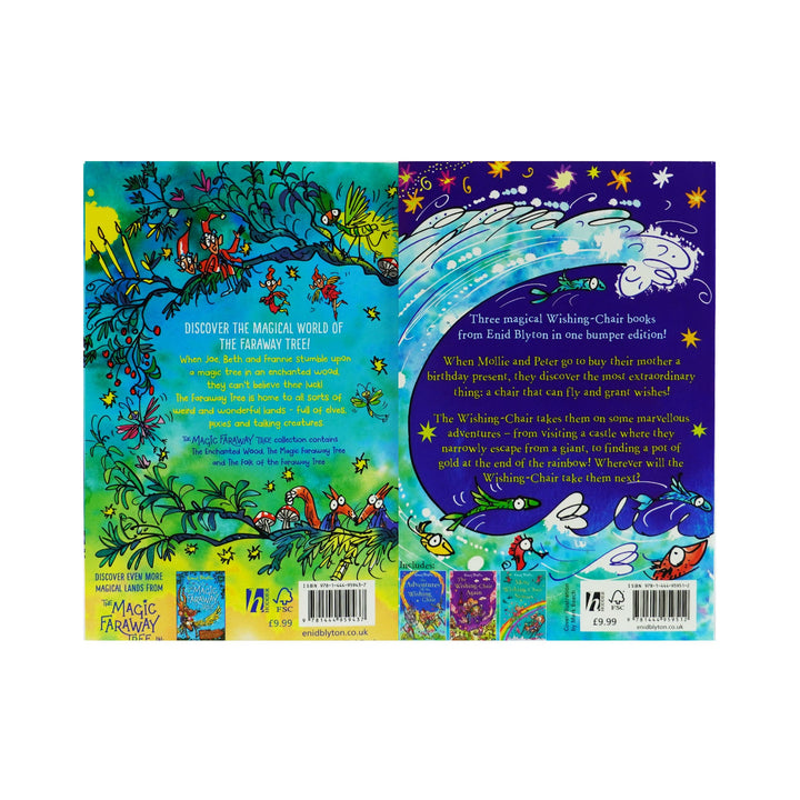 The Wishing-Chair & The Magic Faraway Tree By Enid Blyton 2 Books 6 Story Collection Set - Ages 5-8 - Paperback