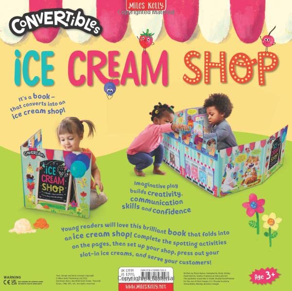 Convertible Ice Cream Shop - Great Value Sit In Ice Cream Shop, Interactive Playmat & Fun Storybook By Rosie Neave - Ages 2+ - Board Book