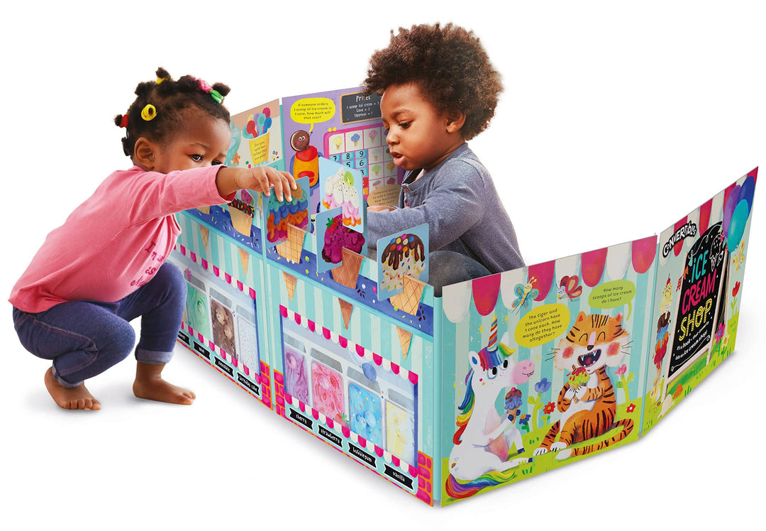 Convertible Ice Cream Shop - Great Value Sit In Ice Cream Shop, Interactive Playmat & Fun Storybook By Rosie Neave - Ages 2+ - Board Book