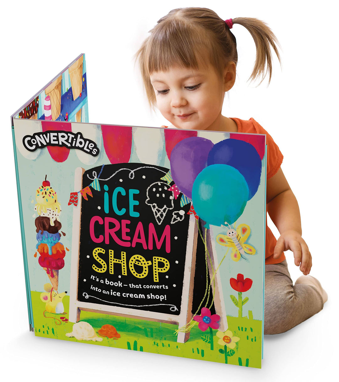 Convertible Ice Cream Shop - Great Value Sit In Ice Cream Shop, Interactive Playmat & Fun Storybook By Rosie Neave - Ages 2+ - Board Book