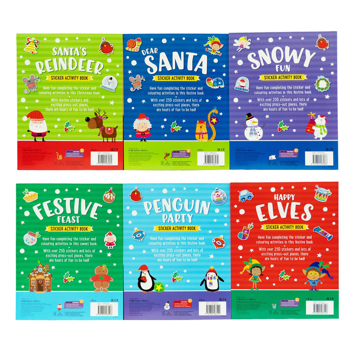 Children's Christmas Activity 6 Books Collection With Stickers and fun card press-outs - Ages 4+ - Paperback 5-7 Make Believe Ideas