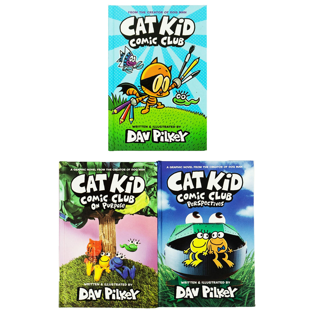 Cat Kid Comic Club by Dav Pilkey 3 Books Collection Box Set - Ages 7-12 - Hardback