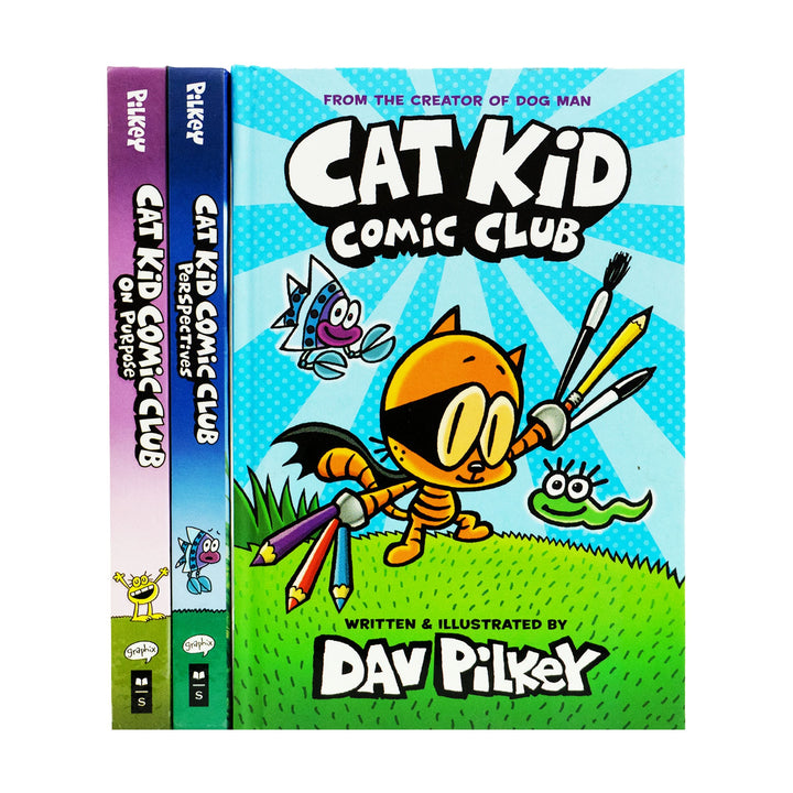 Cat Kid Comic Club by Dav Pilkey 3 Books Collection Box Set - Ages 7-12 - Hardback