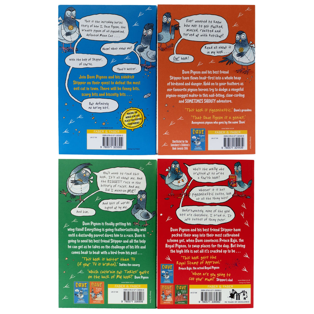 Dave Pigeon Series by Swapna Haddow 4 Books Collection Set - Ages 5-9 - Paperback 5-7 Faber & Faber