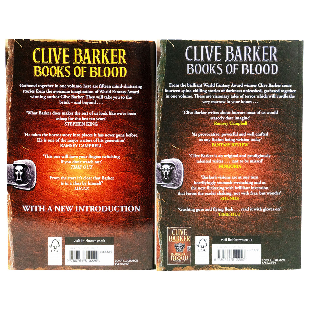 Books Of Blood Omnibus Series by Clive Barker 2 Books Collection Set (Volumes 1-6) - Fiction - Paperback Fiction Sphere