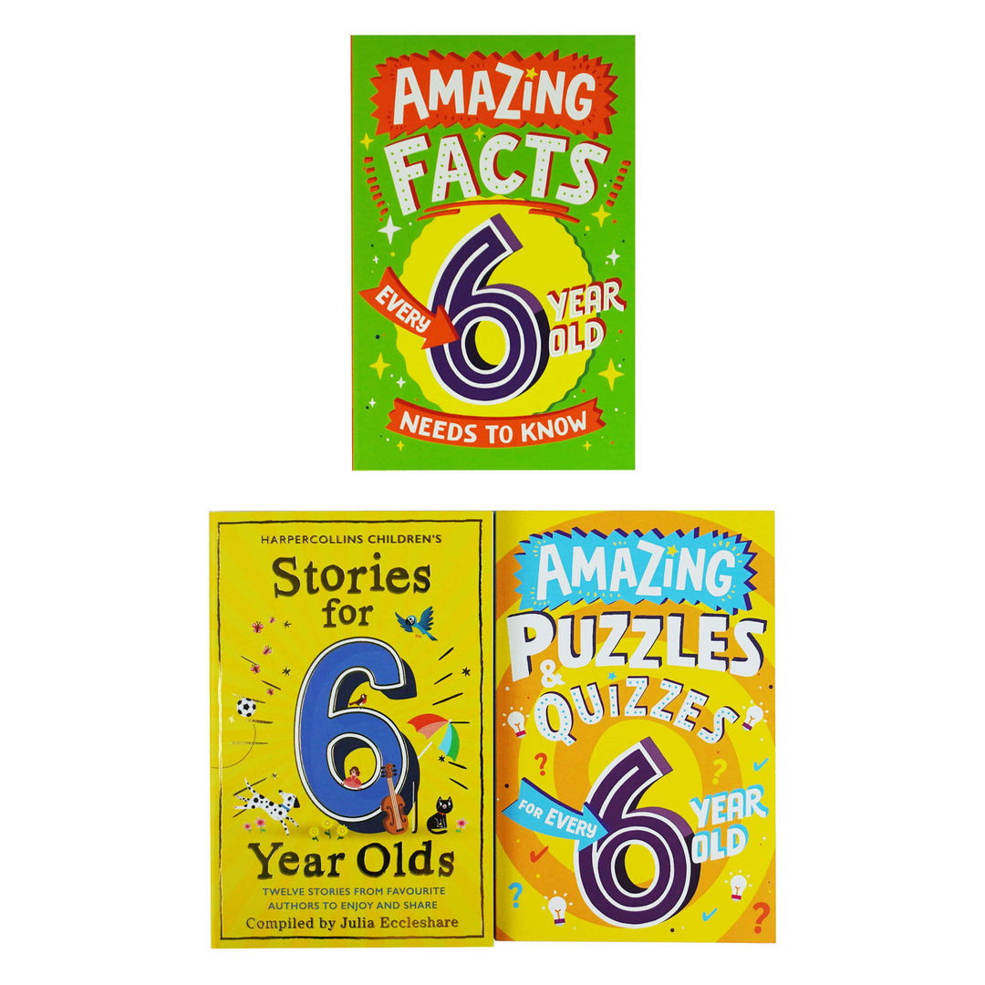 Amazing Facts Every Kid Needs to Know for 6 Year Olds Children's 3 Books Collection Set - Paperback