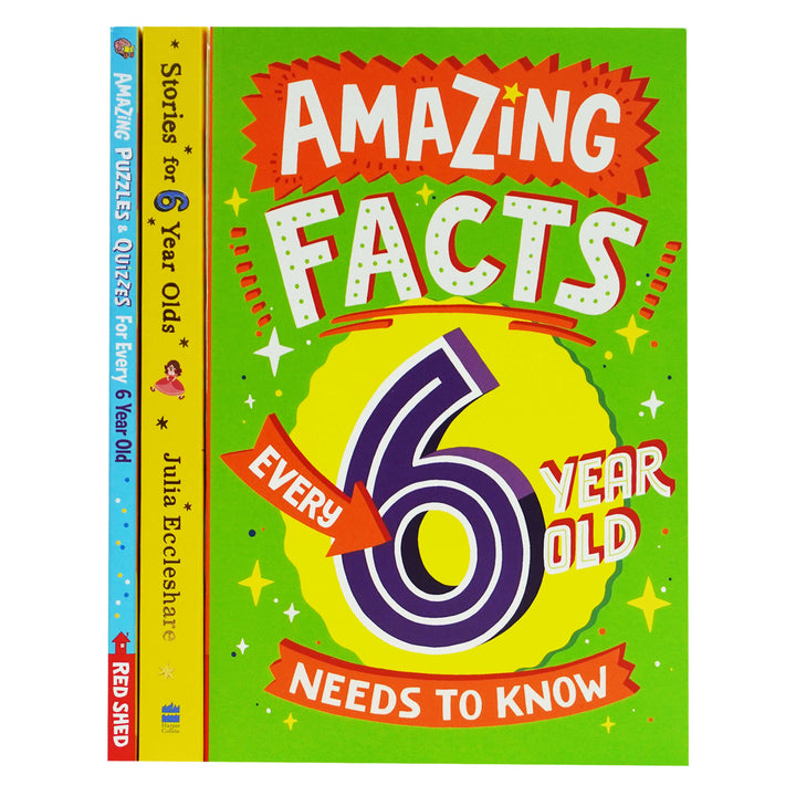 Amazing Facts Every Kid Needs to Know for 6 Year Olds Children's 3 Books Collection Set - Paperback