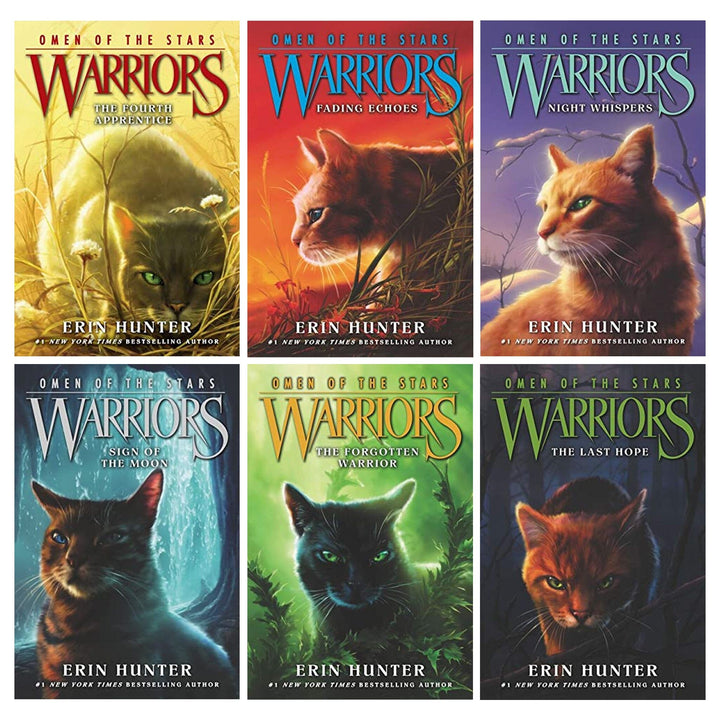 Warriors: Omen of the Stars Series by Erin Hunter 6 Books Collection Set - Ages 8-12 - Paperback 9-14 HarperCollins Publishers